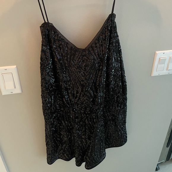 Never worn black sequin Saylor romper